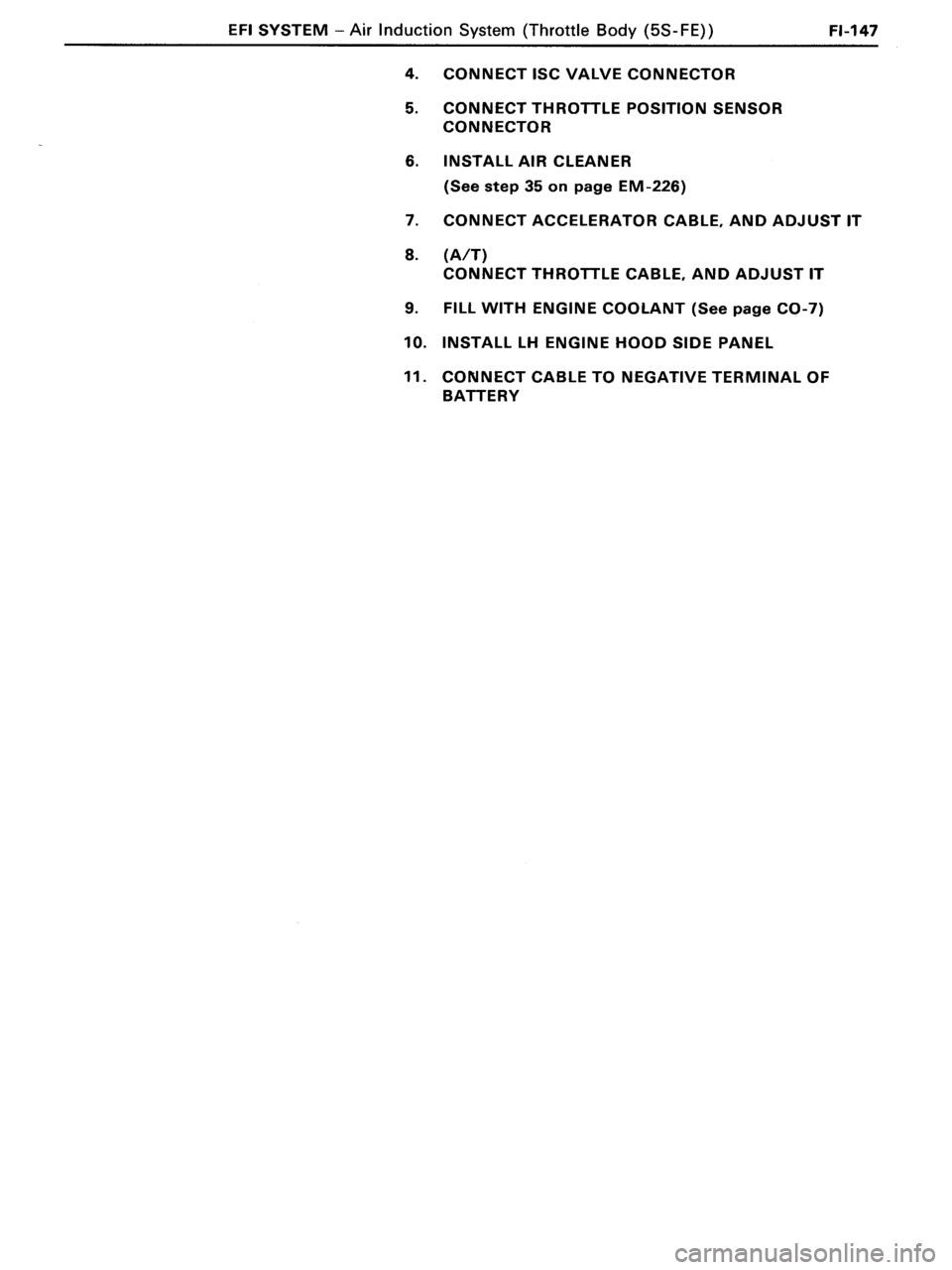 TOYOTA MR-2 1991  Factory Repair Manual 