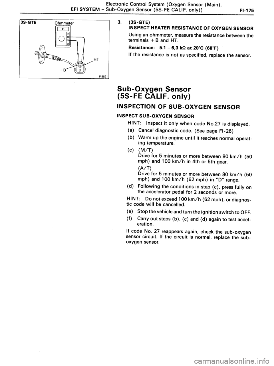 TOYOTA MR-2 1991  Factory Repair Manual 