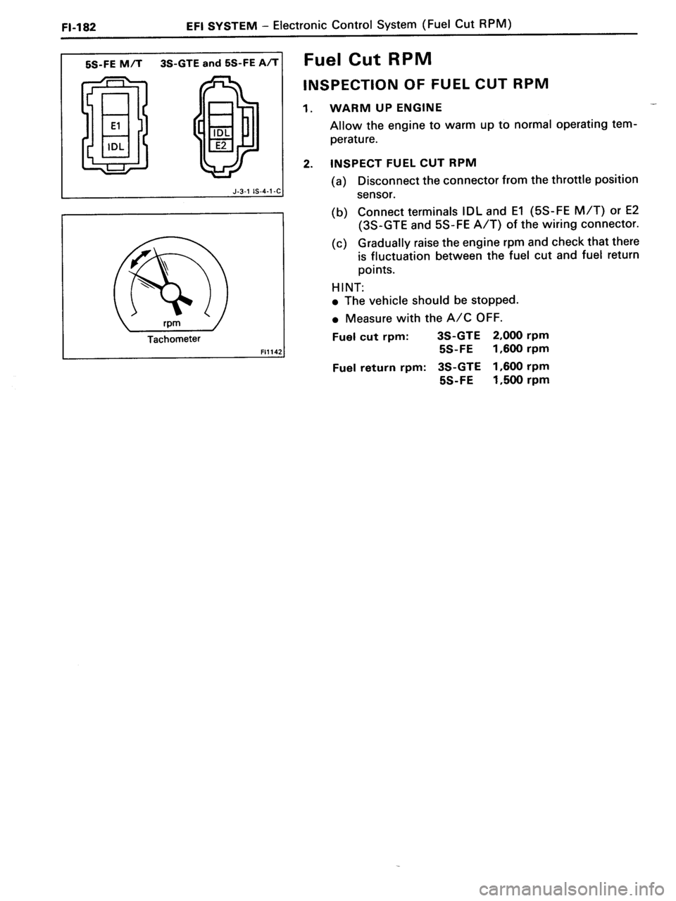 TOYOTA MR-2 1991  Factory Repair Manual 