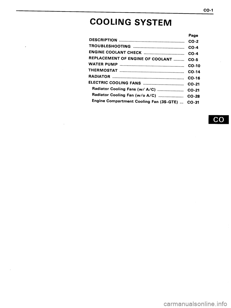 TOYOTA MR-2 1991  Factory Repair Manual 