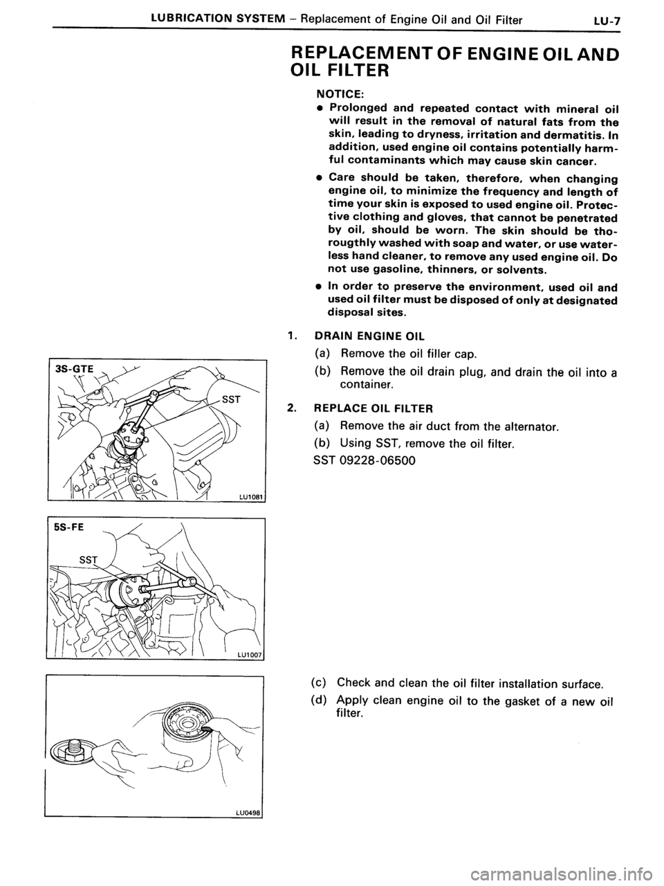 TOYOTA MR-2 1991  Factory Repair Manual 