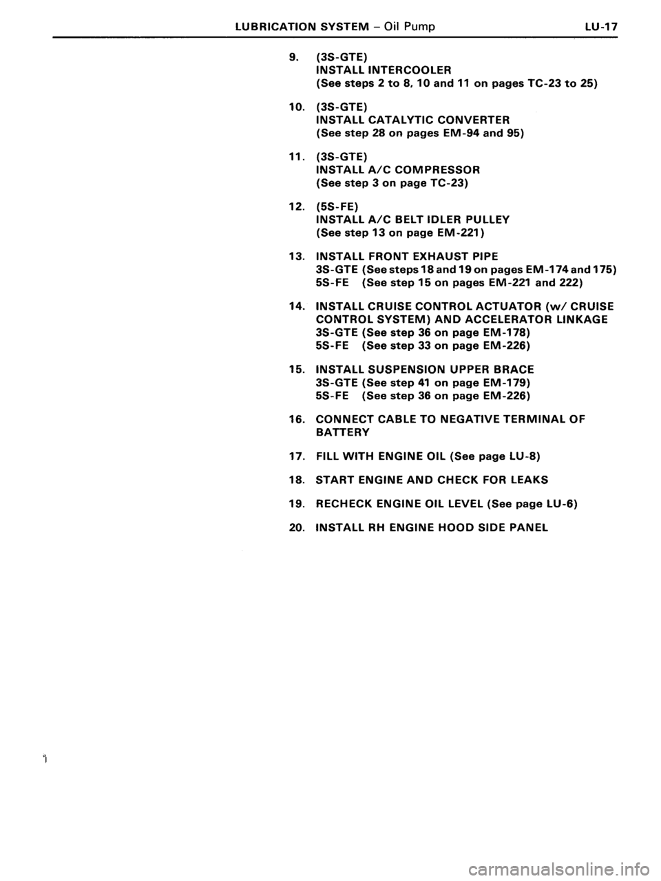 TOYOTA MR-2 1991  Factory Repair Manual 