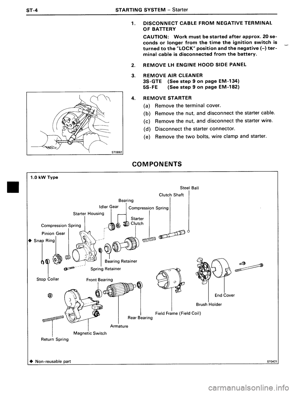 TOYOTA MR-2 1991  Factory Repair Manual 