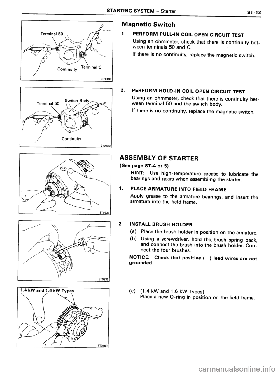 TOYOTA MR-2 1991  Factory Repair Manual 