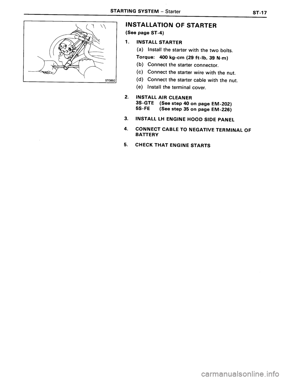 TOYOTA MR-2 1991  Factory Repair Manual 