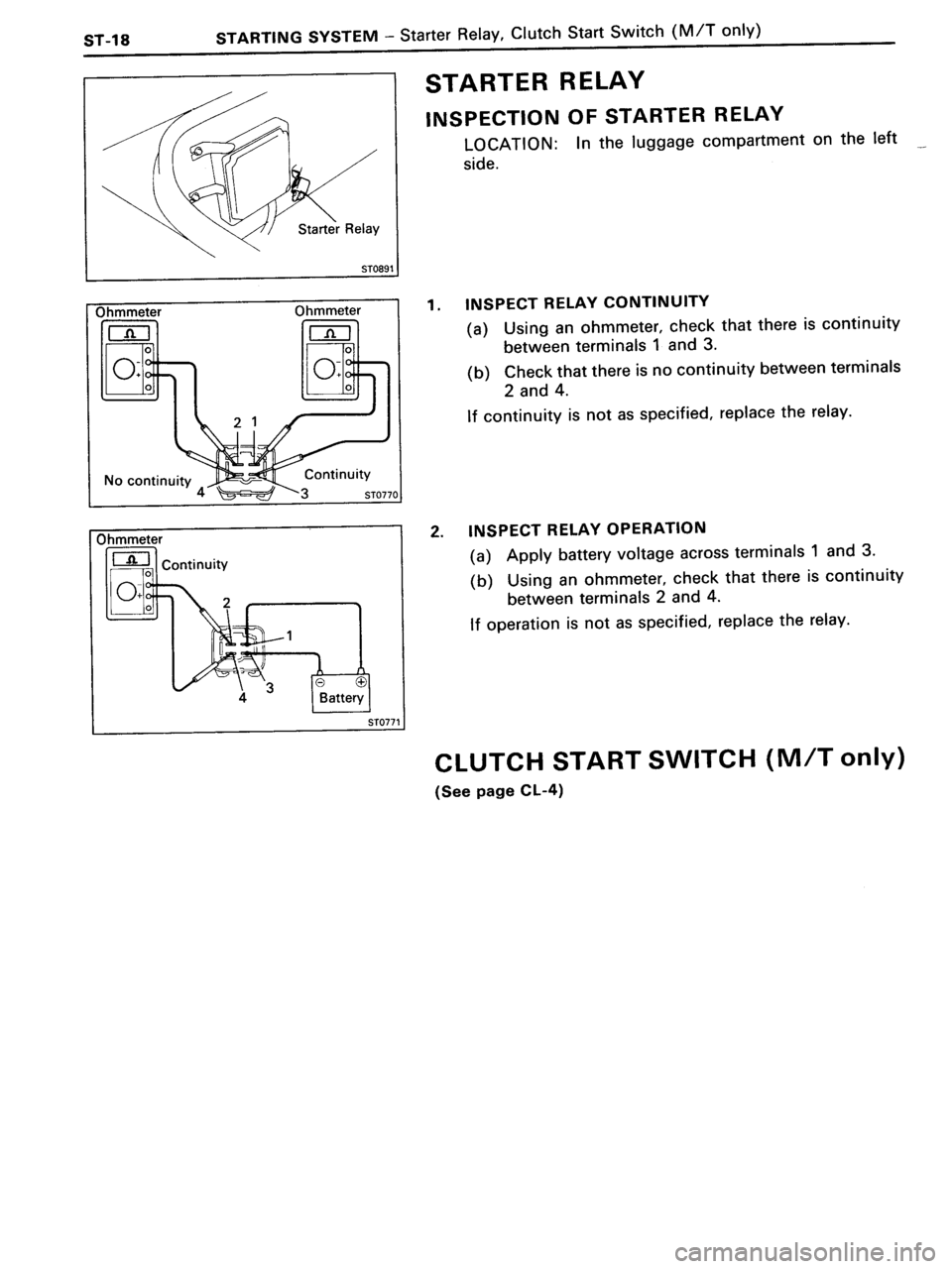 TOYOTA MR-2 1991  Factory Repair Manual 