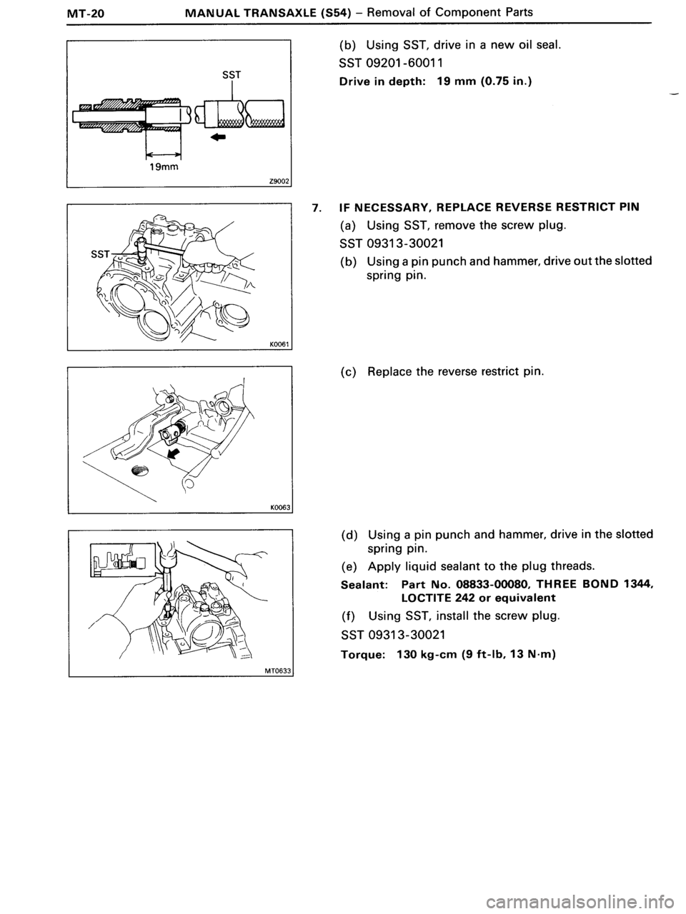 TOYOTA MR-2 1991  Factory Repair Manual 