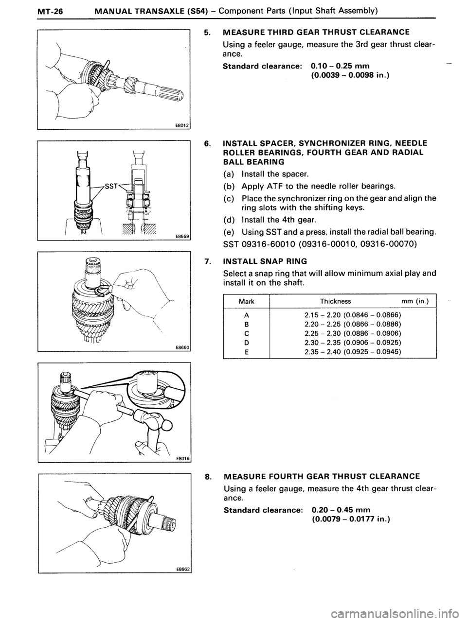 TOYOTA MR-2 1991  Factory Repair Manual 