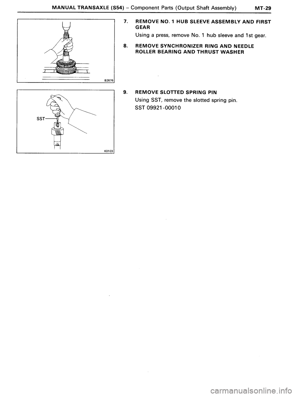 TOYOTA MR-2 1991  Factory Repair Manual 