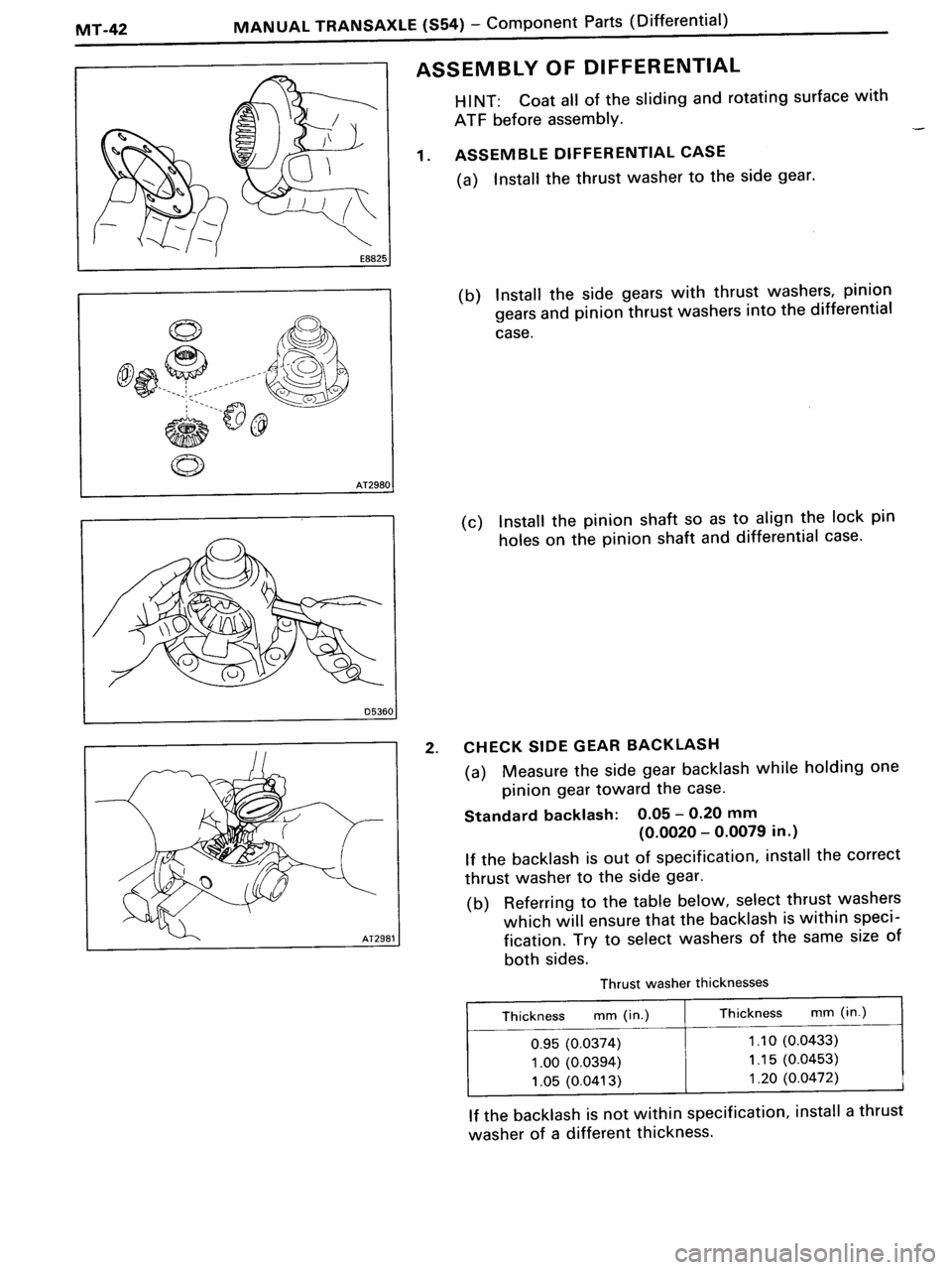 TOYOTA MR-2 1991  Factory Repair Manual 