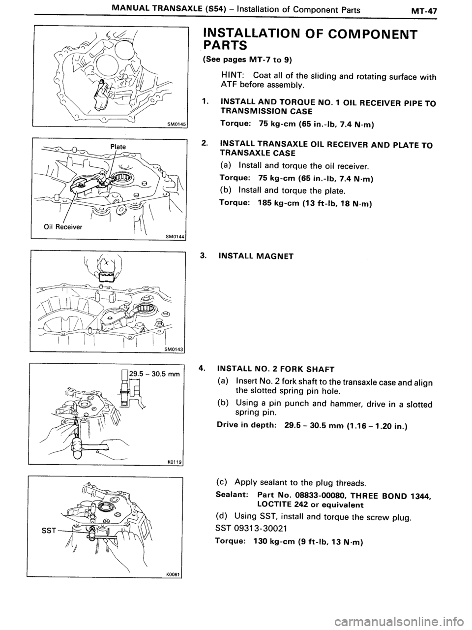 TOYOTA MR-2 1991  Factory Repair Manual 