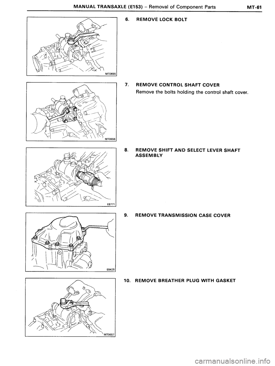 TOYOTA MR-2 1991  Factory Repair Manual 