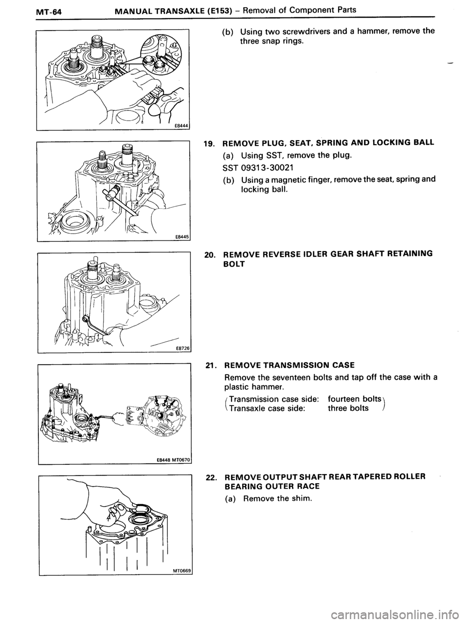 TOYOTA MR-2 1991  Factory Repair Manual 