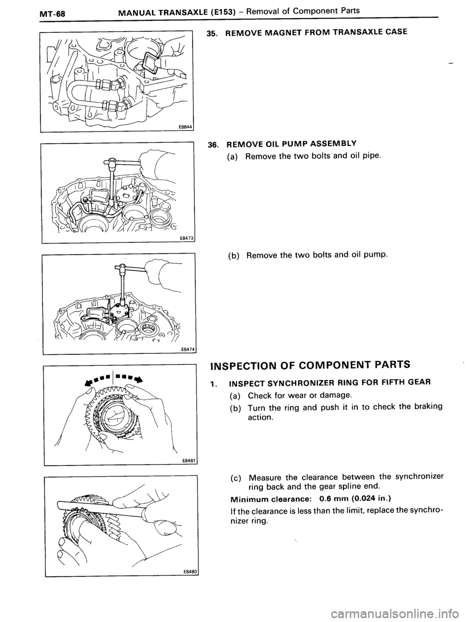 TOYOTA MR-2 1991  Factory Repair Manual 