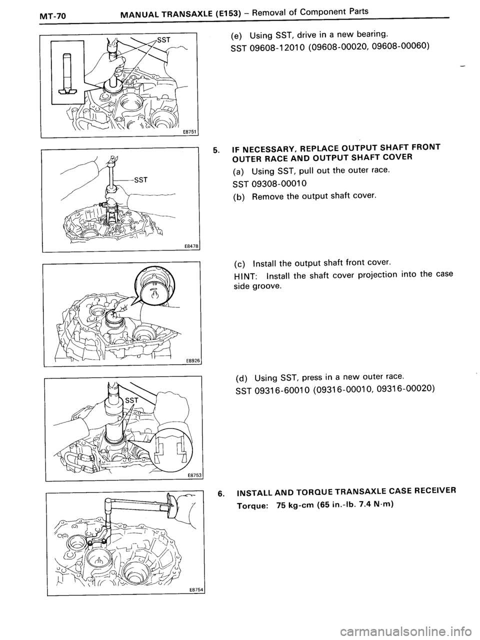 TOYOTA MR-2 1991  Factory Repair Manual 