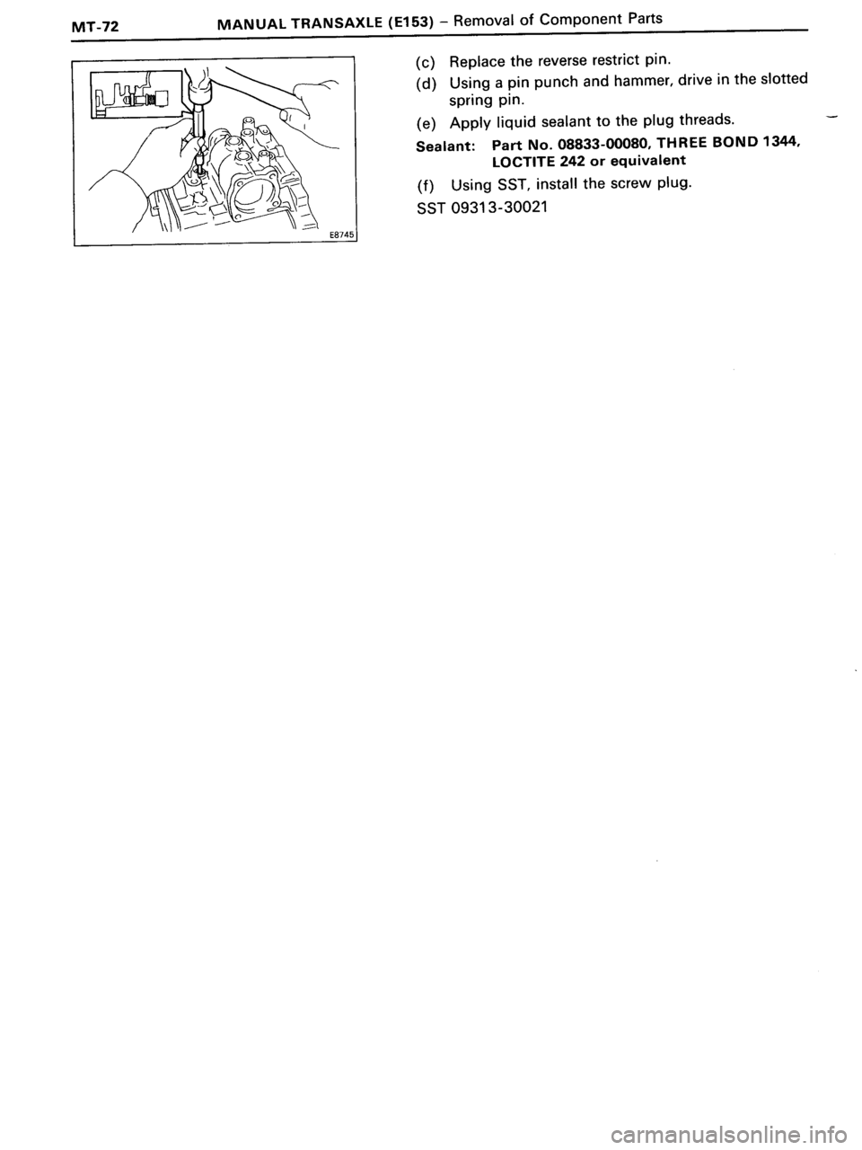 TOYOTA MR-2 1991  Factory Repair Manual 
