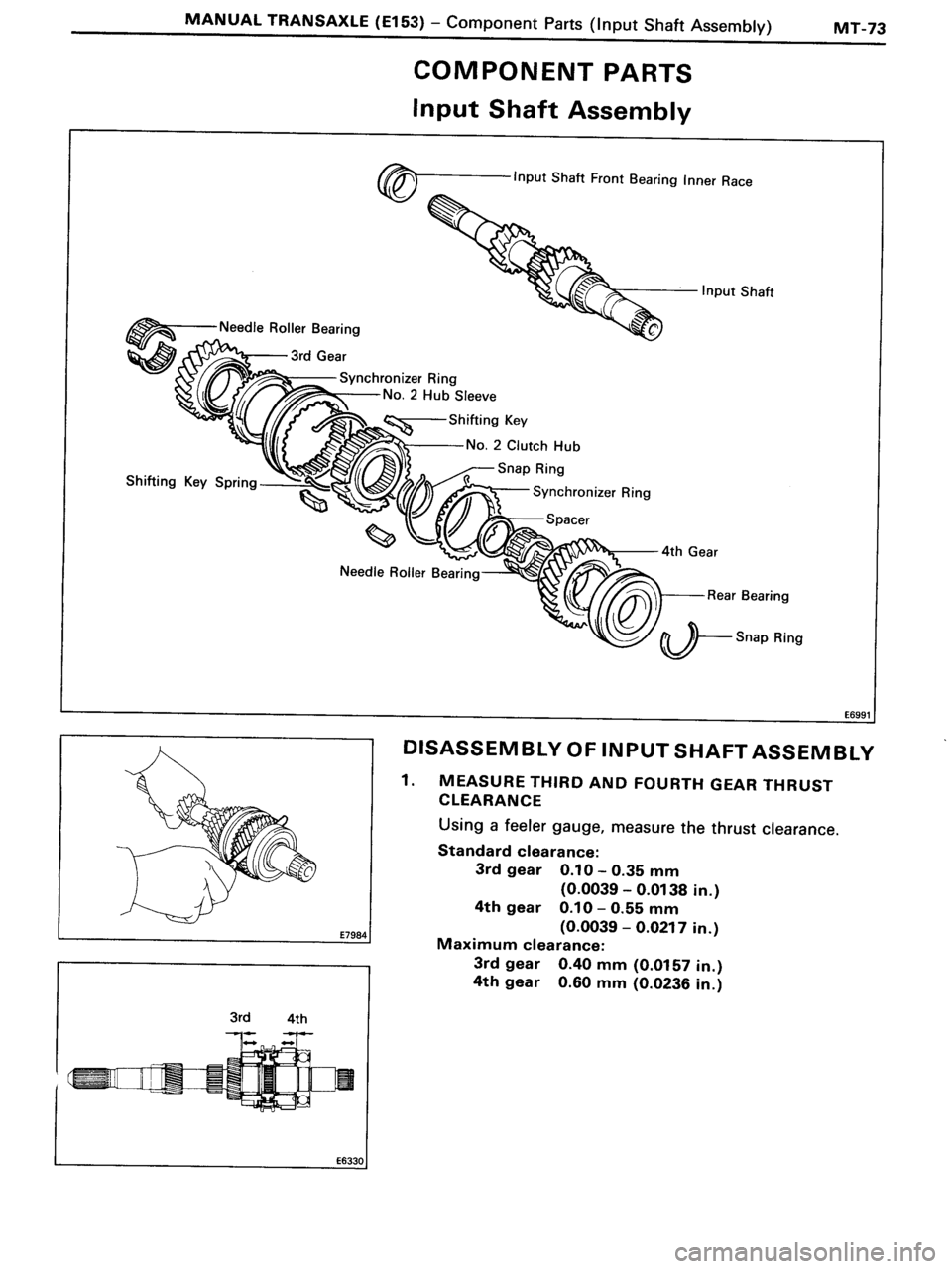TOYOTA MR-2 1991  Factory Repair Manual 