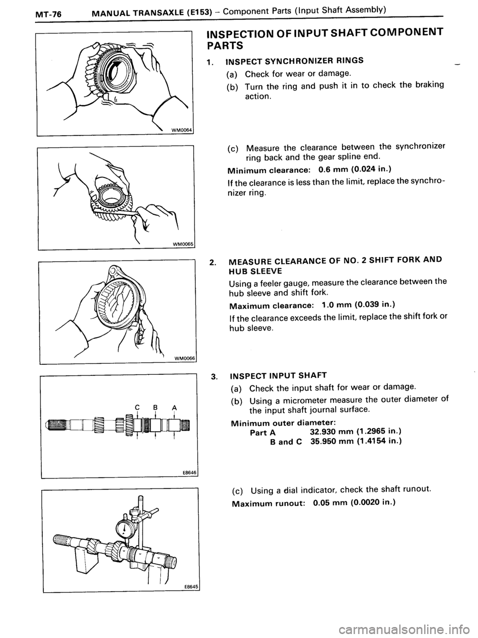 TOYOTA MR-2 1991  Factory Repair Manual 