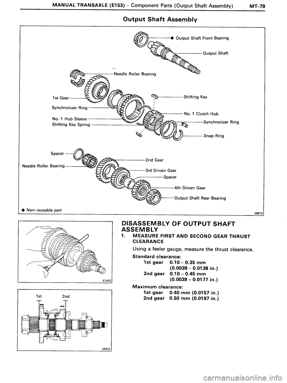 TOYOTA MR-2 1991  Factory Repair Manual 