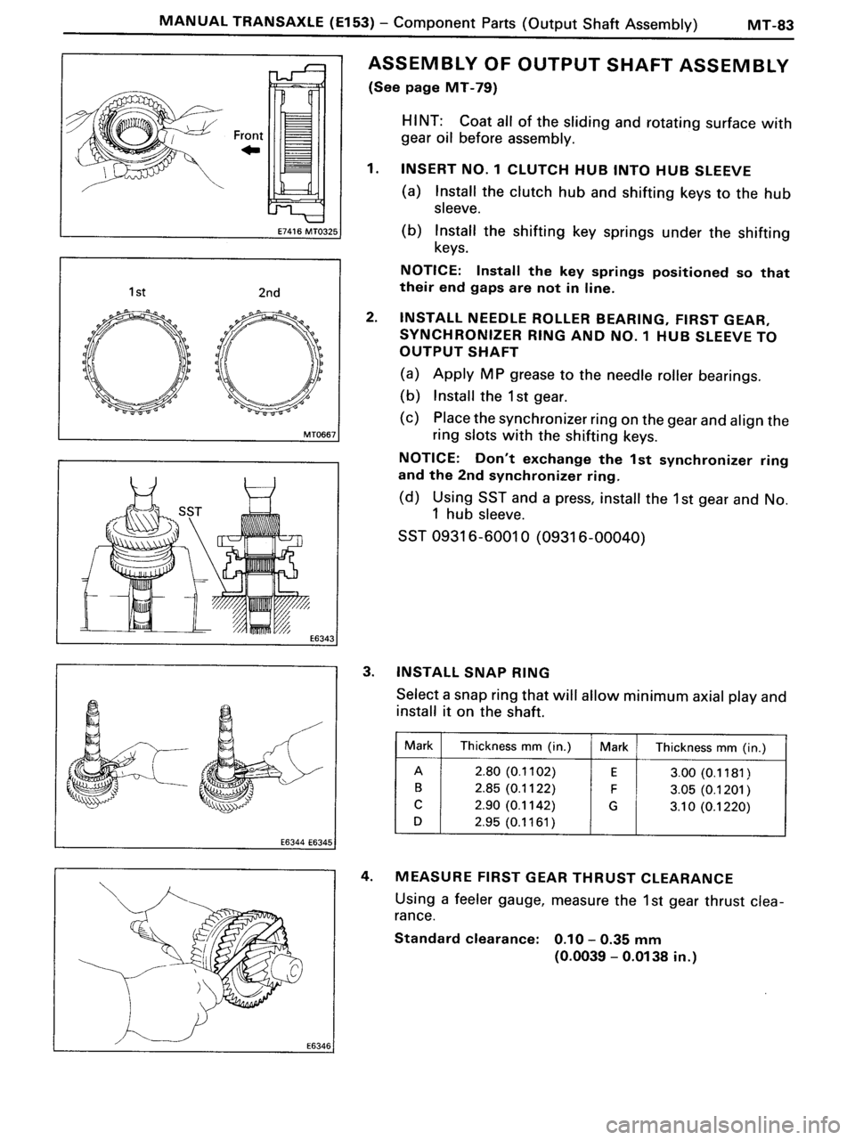 TOYOTA MR-2 1991  Factory Repair Manual 