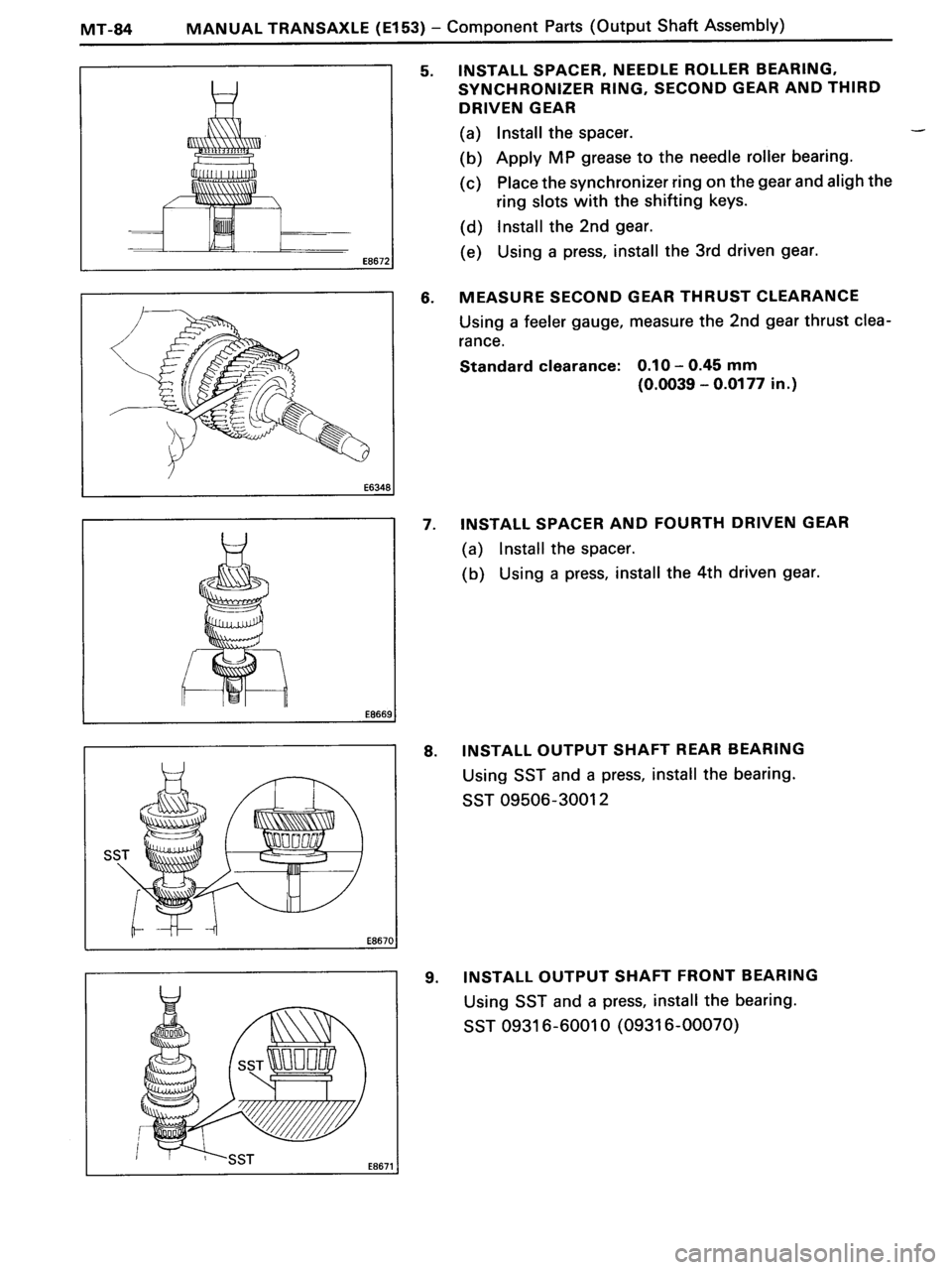 TOYOTA MR-2 1991  Factory Repair Manual 