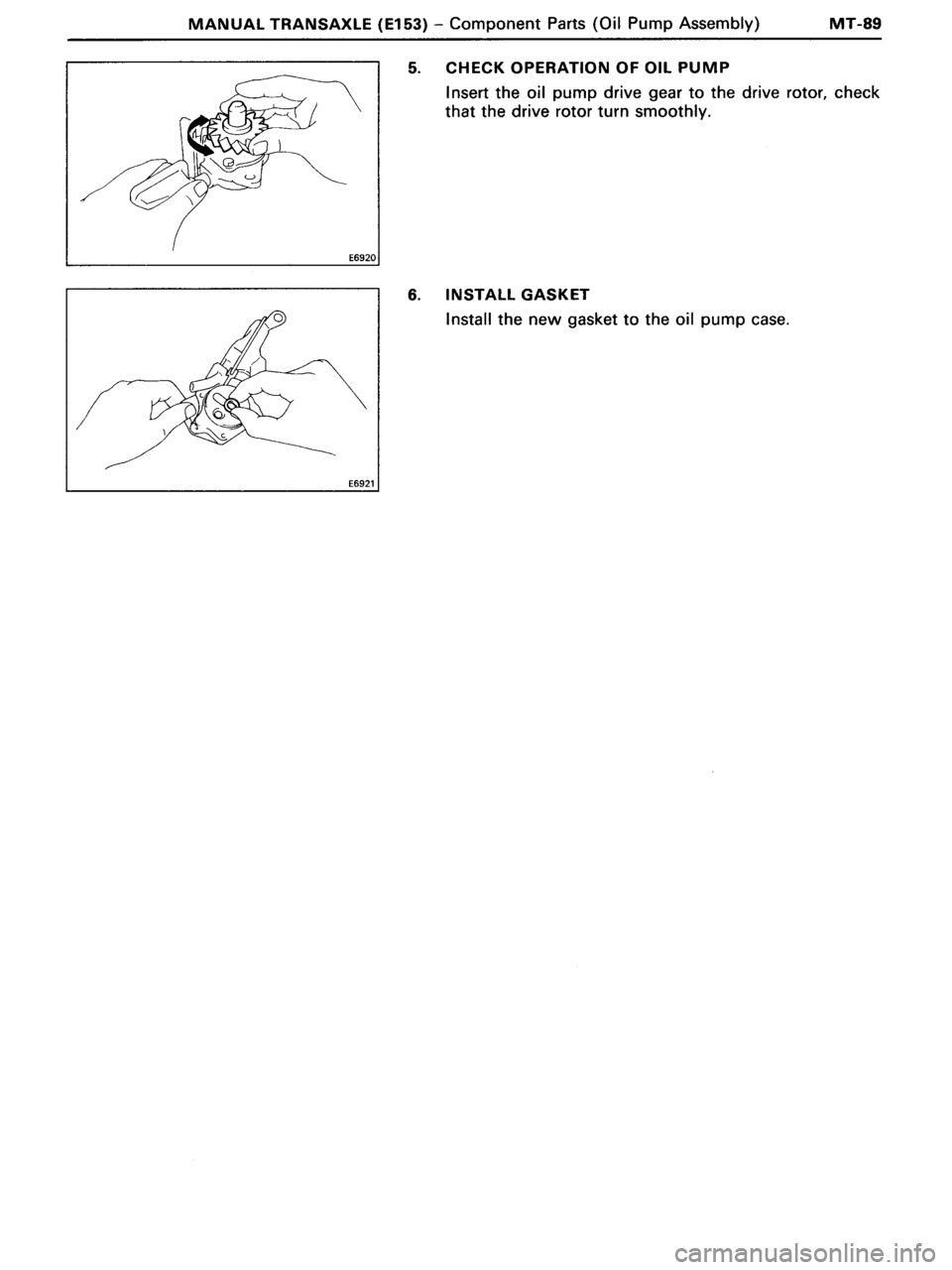TOYOTA MR-2 1991  Factory Repair Manual 