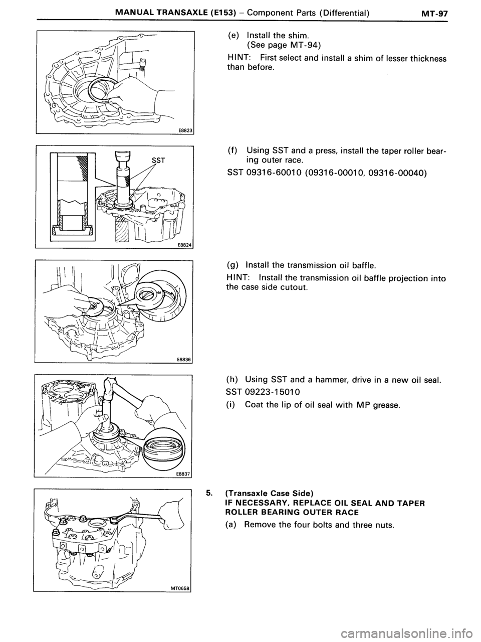 TOYOTA MR-2 1991  Factory Repair Manual 
