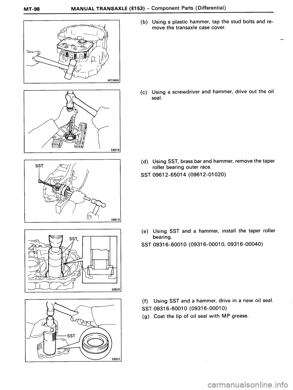 TOYOTA MR-2 1991  Factory Repair Manual 