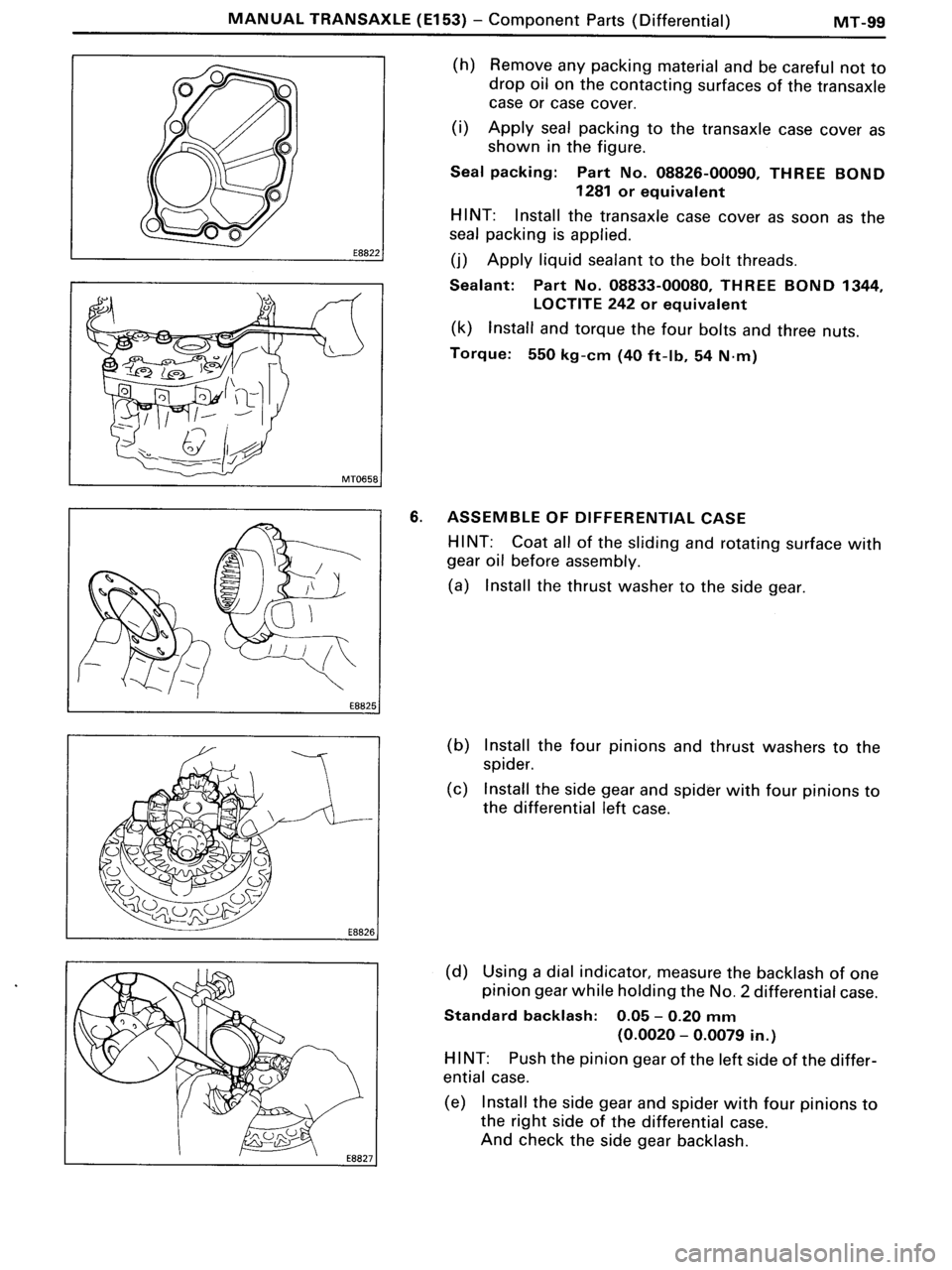 TOYOTA MR-2 1991  Factory Repair Manual 