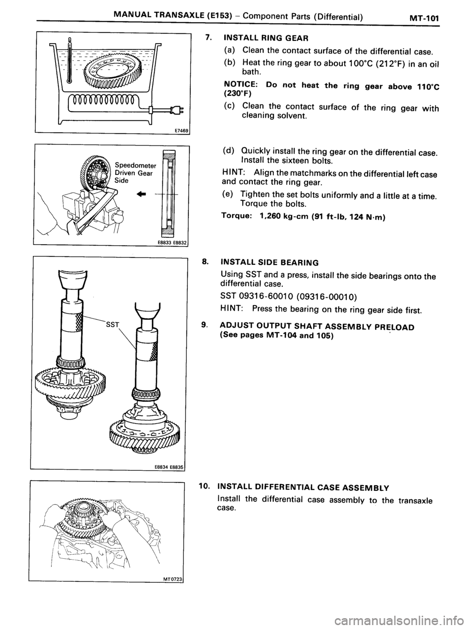 TOYOTA MR-2 1991  Factory Repair Manual 
