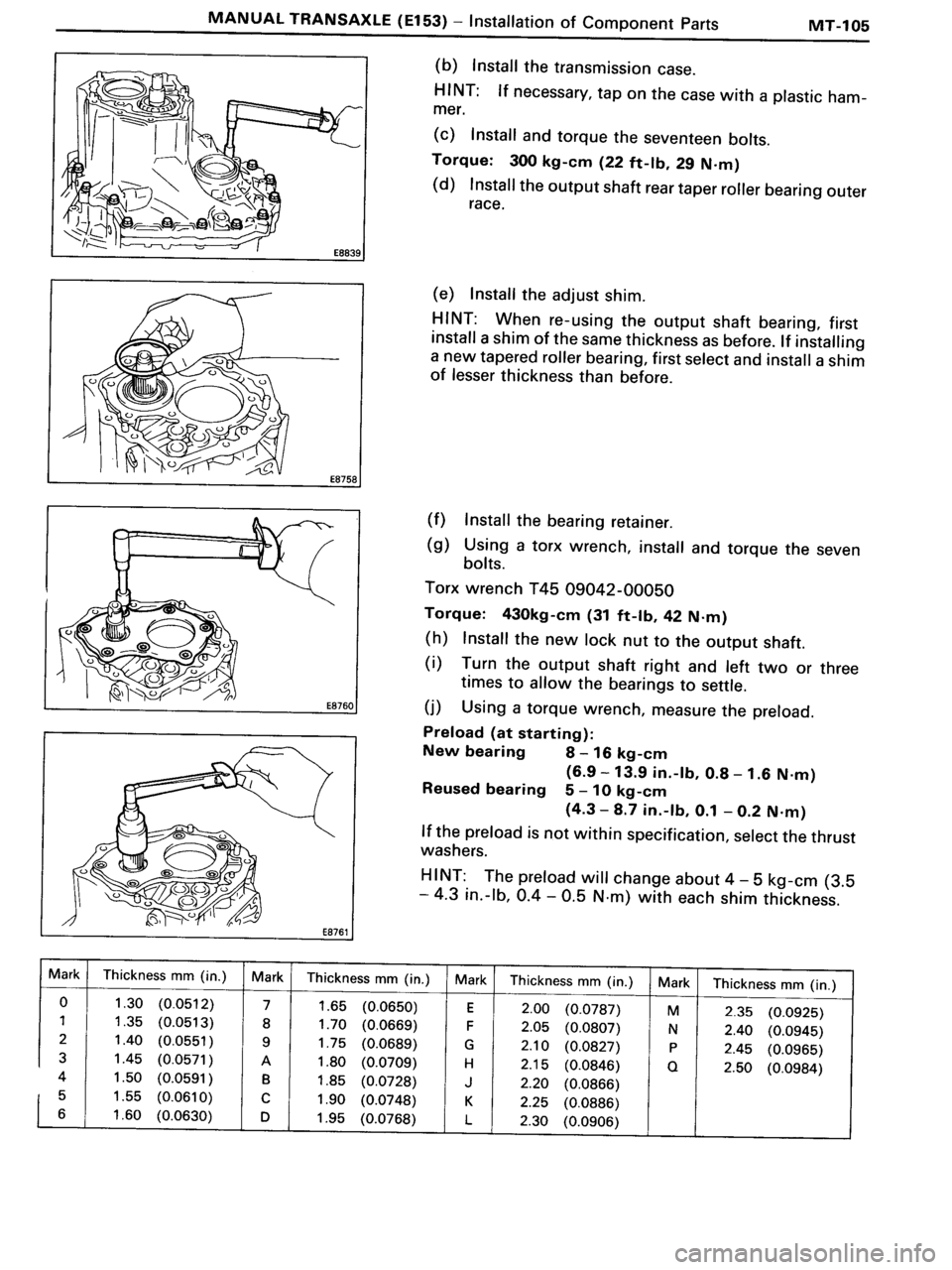 TOYOTA MR-2 1991  Factory Repair Manual 