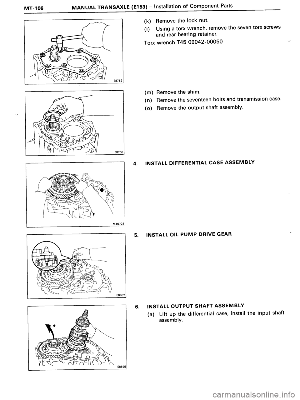 TOYOTA MR-2 1991  Factory Repair Manual 