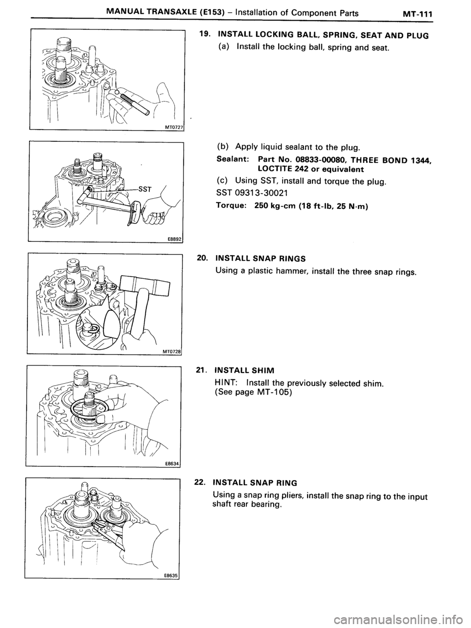 TOYOTA MR-2 1991  Factory Repair Manual 