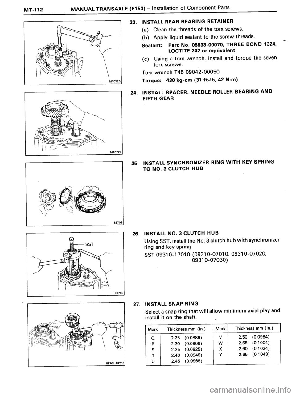 TOYOTA MR-2 1991  Factory Repair Manual 
