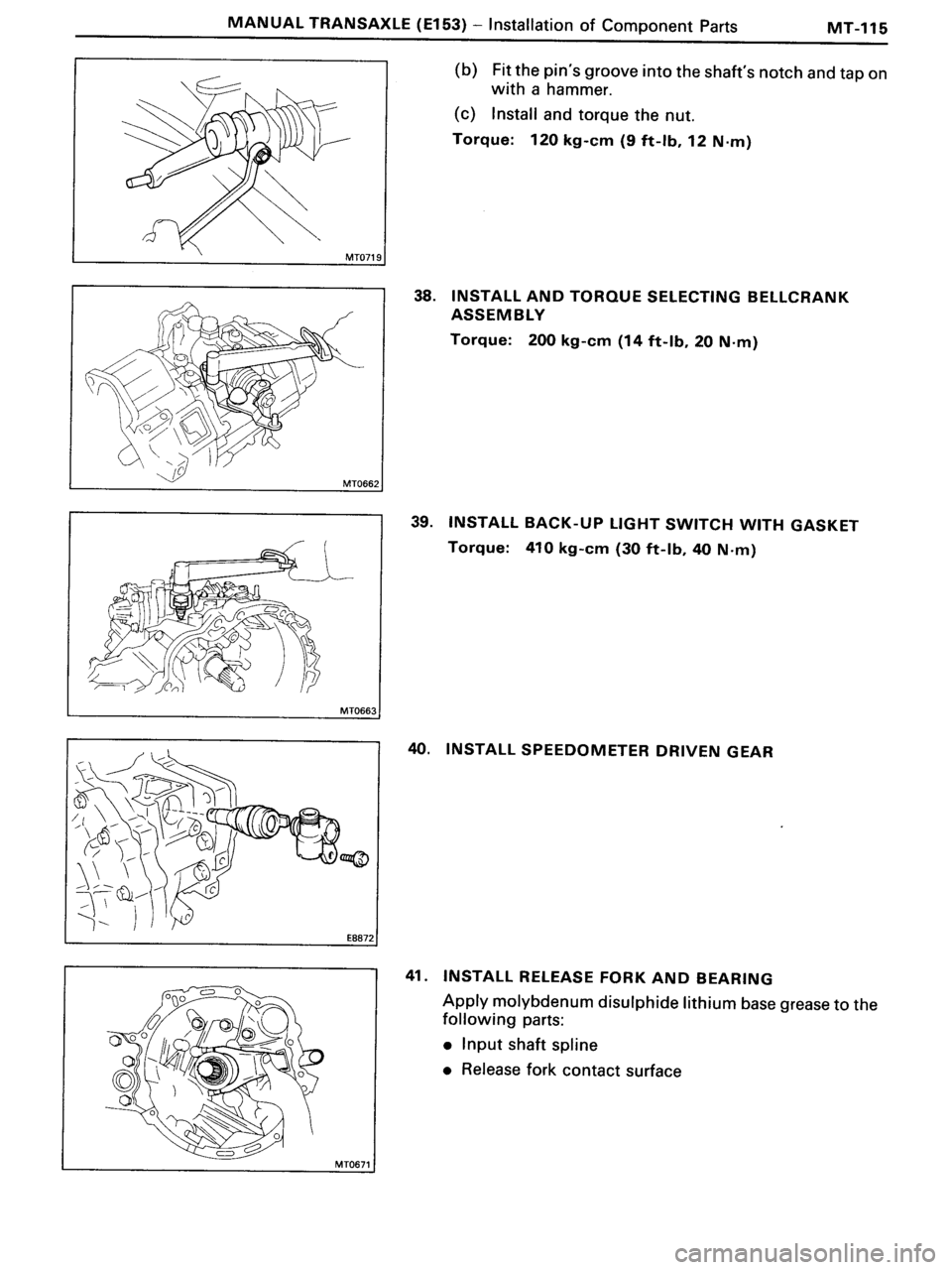 TOYOTA MR-2 1991  Factory Repair Manual 