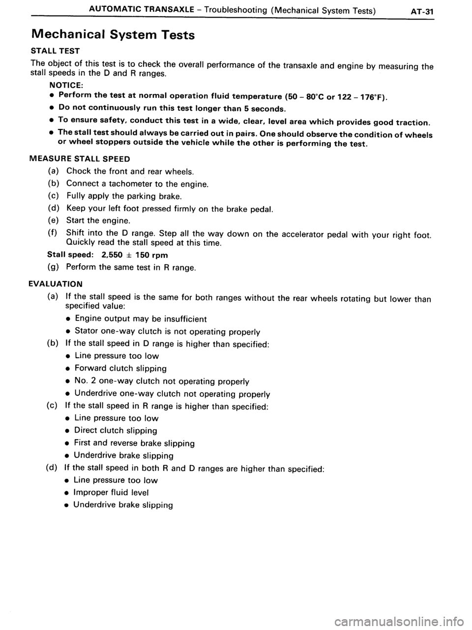 TOYOTA MR-2 1991  Factory Repair Manual 