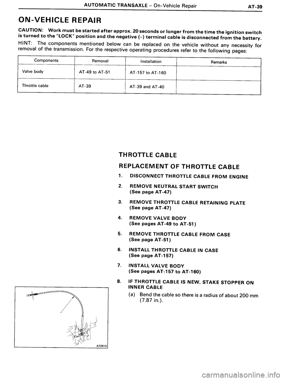 TOYOTA MR-2 1991  Factory Repair Manual 