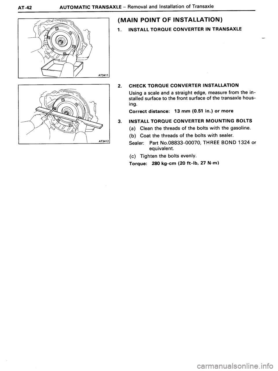 TOYOTA MR-2 1991  Factory Repair Manual 