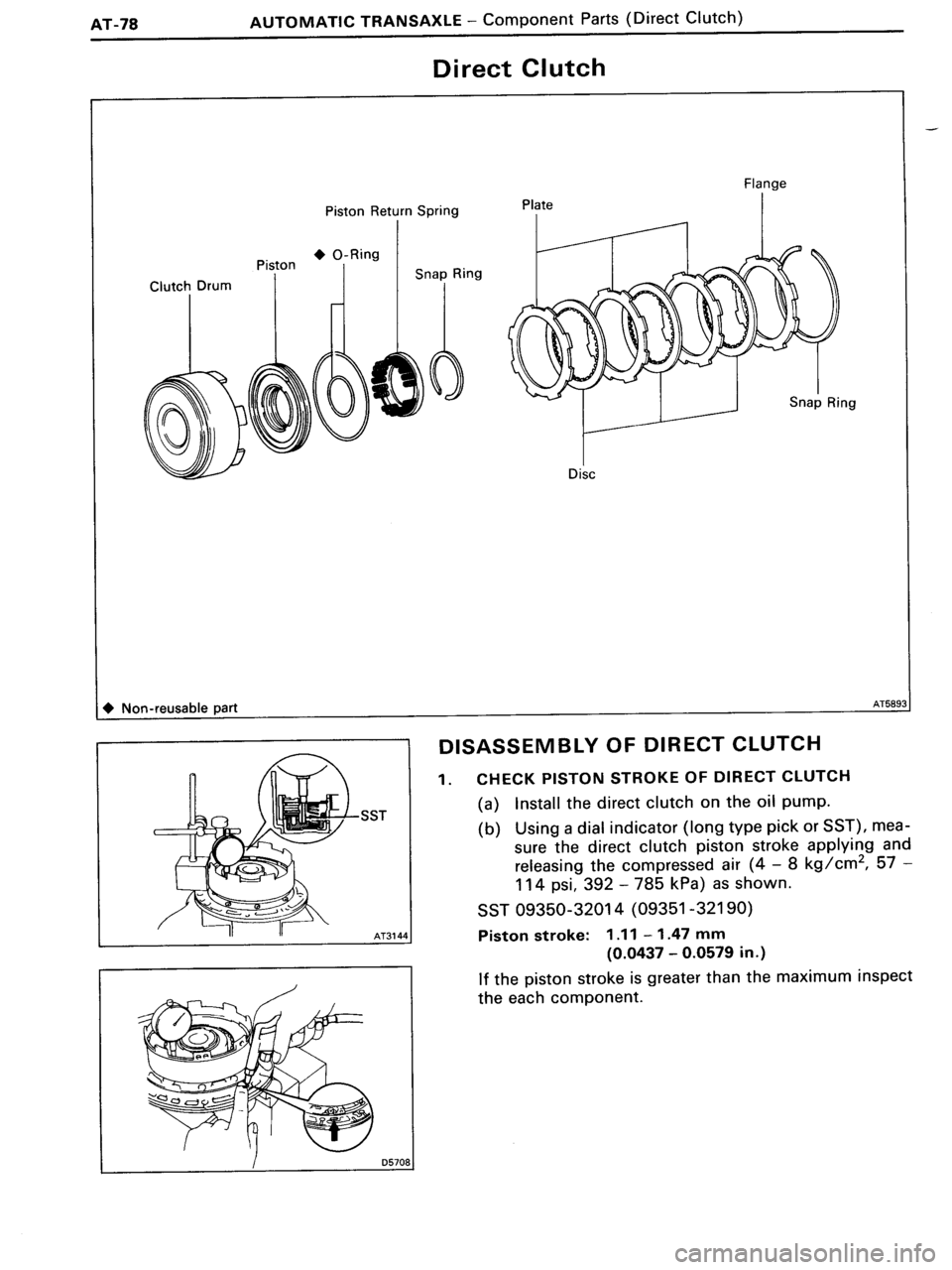 TOYOTA MR-2 1991  Factory Repair Manual 