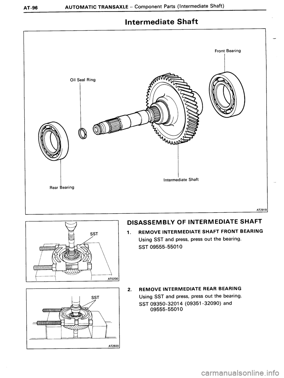 TOYOTA MR-2 1991  Factory Repair Manual 