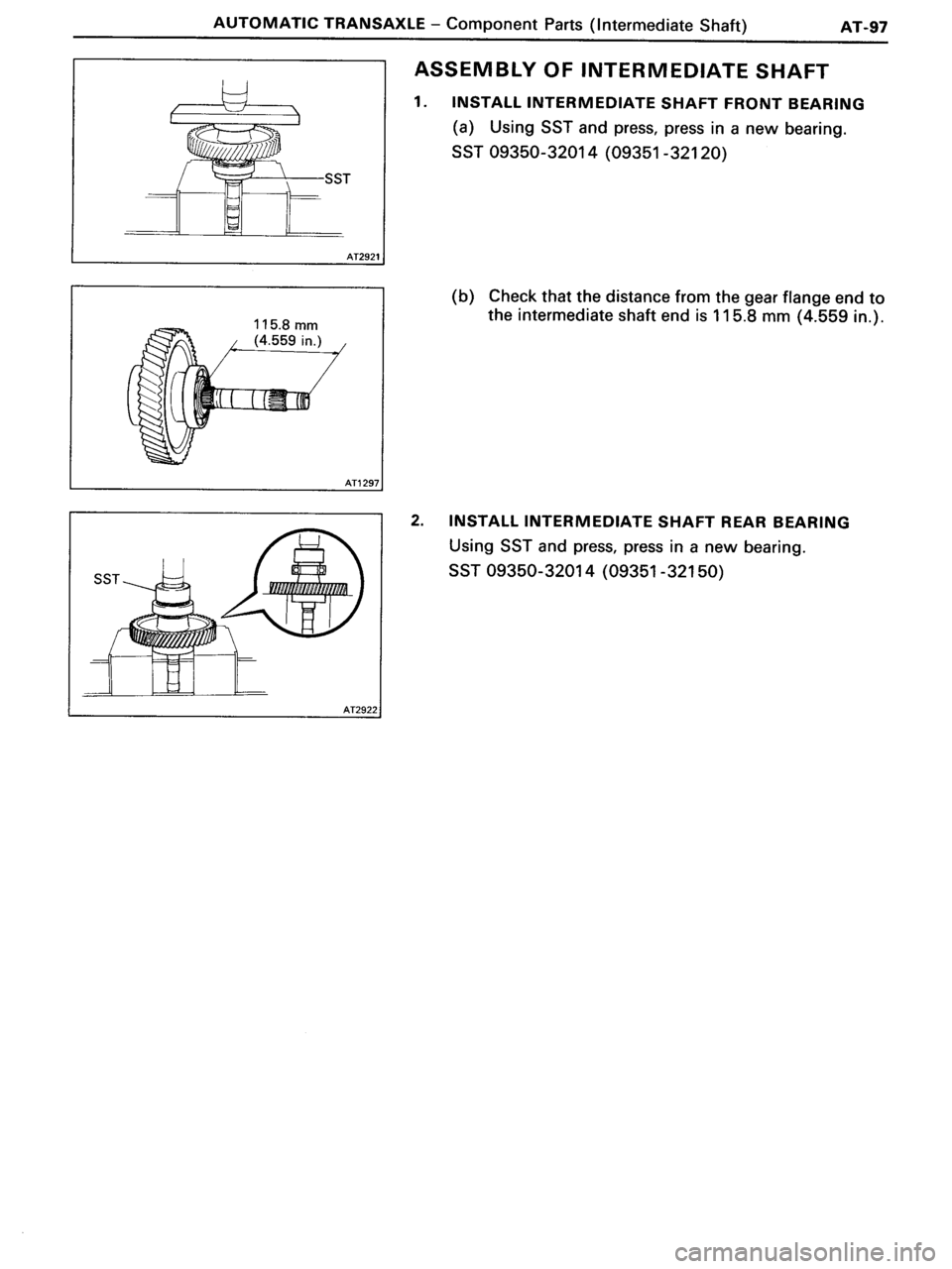 TOYOTA MR-2 1991  Factory Repair Manual 