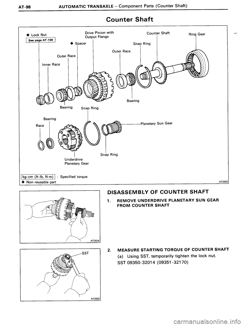 TOYOTA MR-2 1991  Factory Repair Manual 