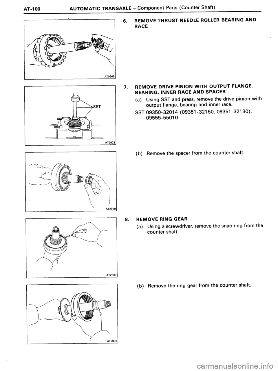 TOYOTA MR-2 1991  Factory Repair Manual 