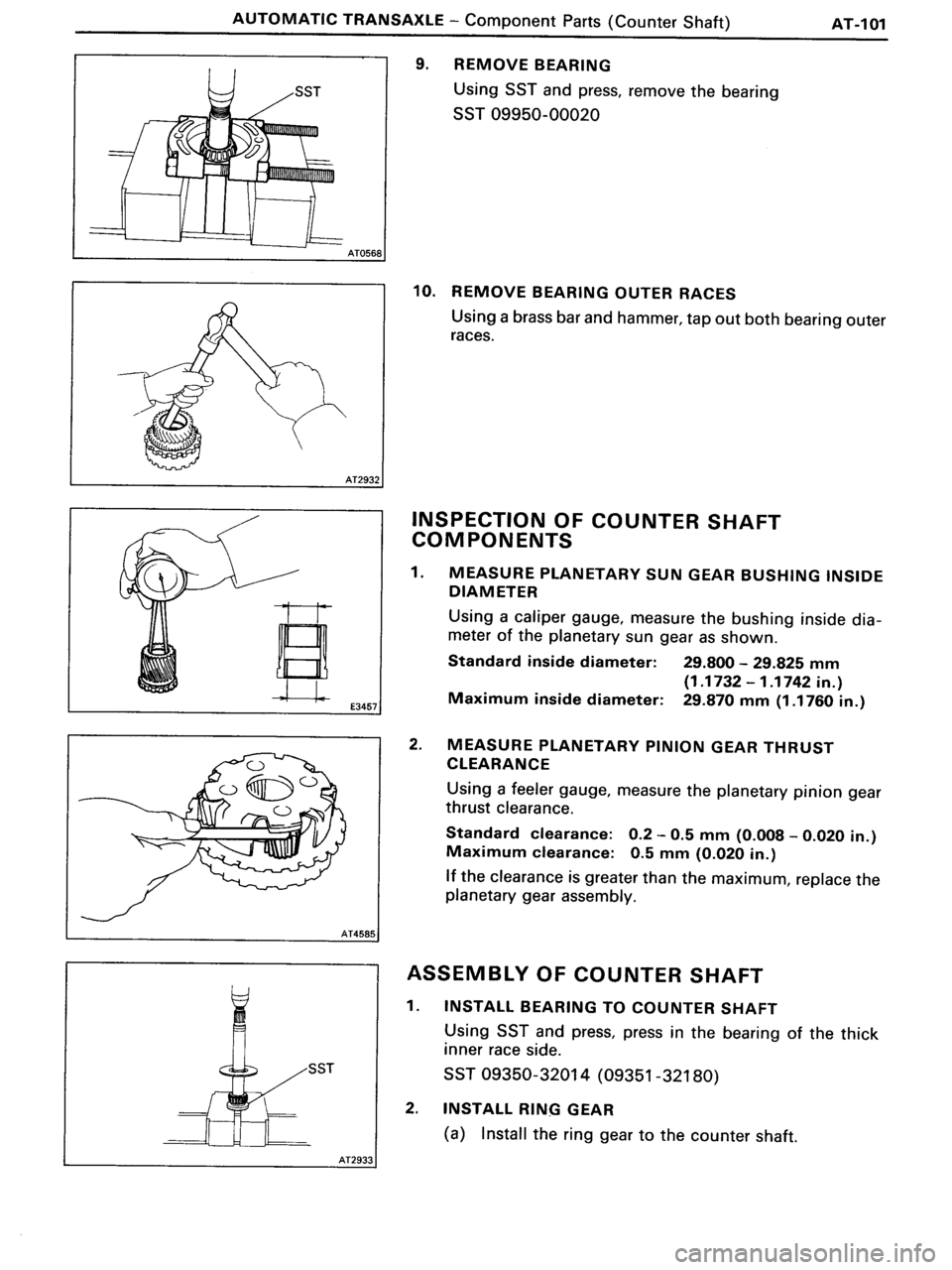 TOYOTA MR-2 1991  Factory Repair Manual 