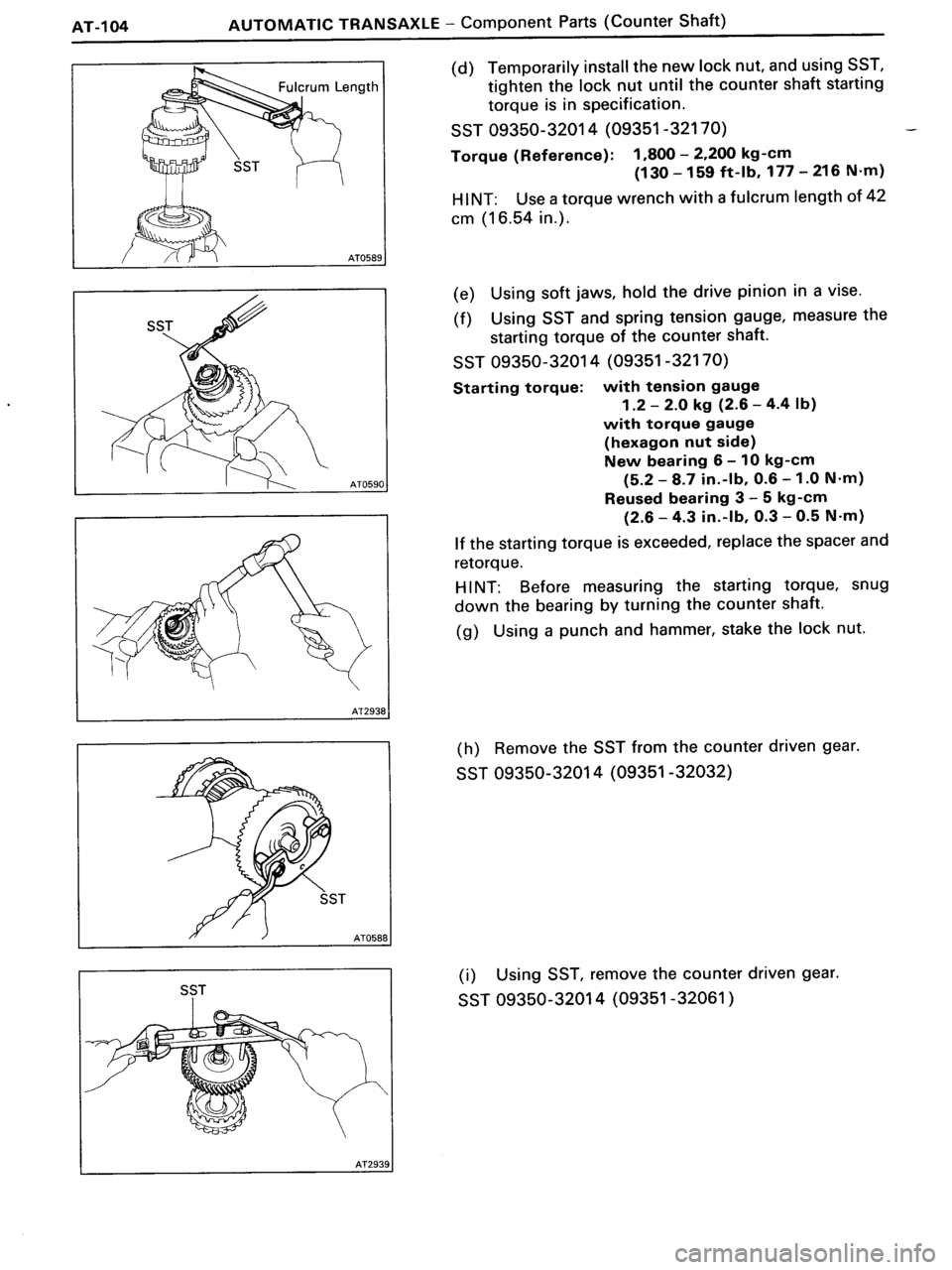 TOYOTA MR-2 1991  Factory Repair Manual 