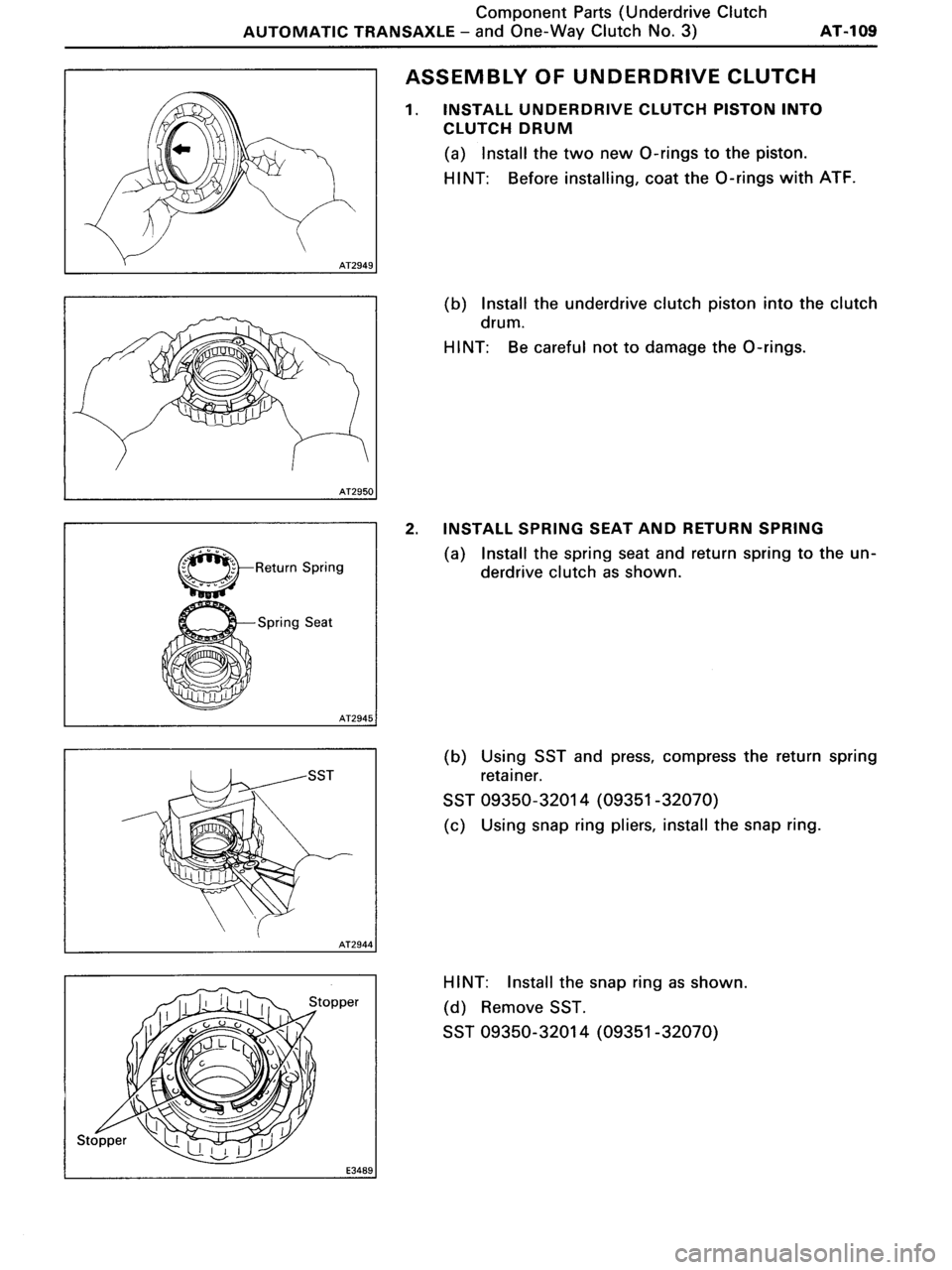 TOYOTA MR-2 1991  Factory Repair Manual 