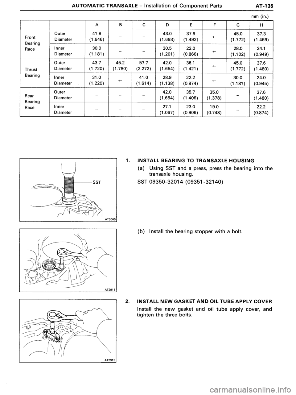 TOYOTA MR-2 1991  Factory Repair Manual 