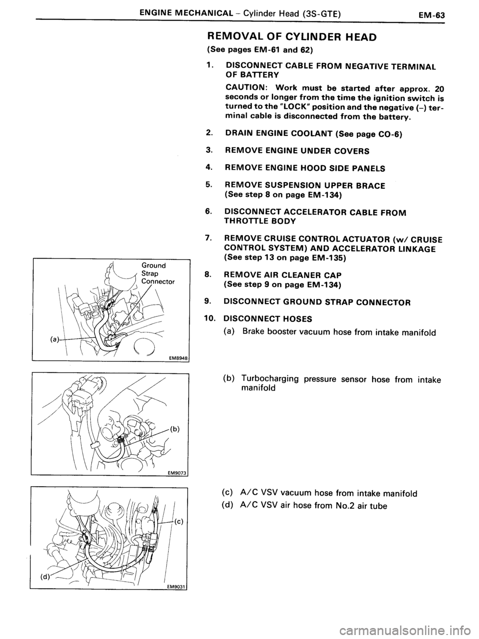 TOYOTA MR-2 1991  Factory Repair Manual 