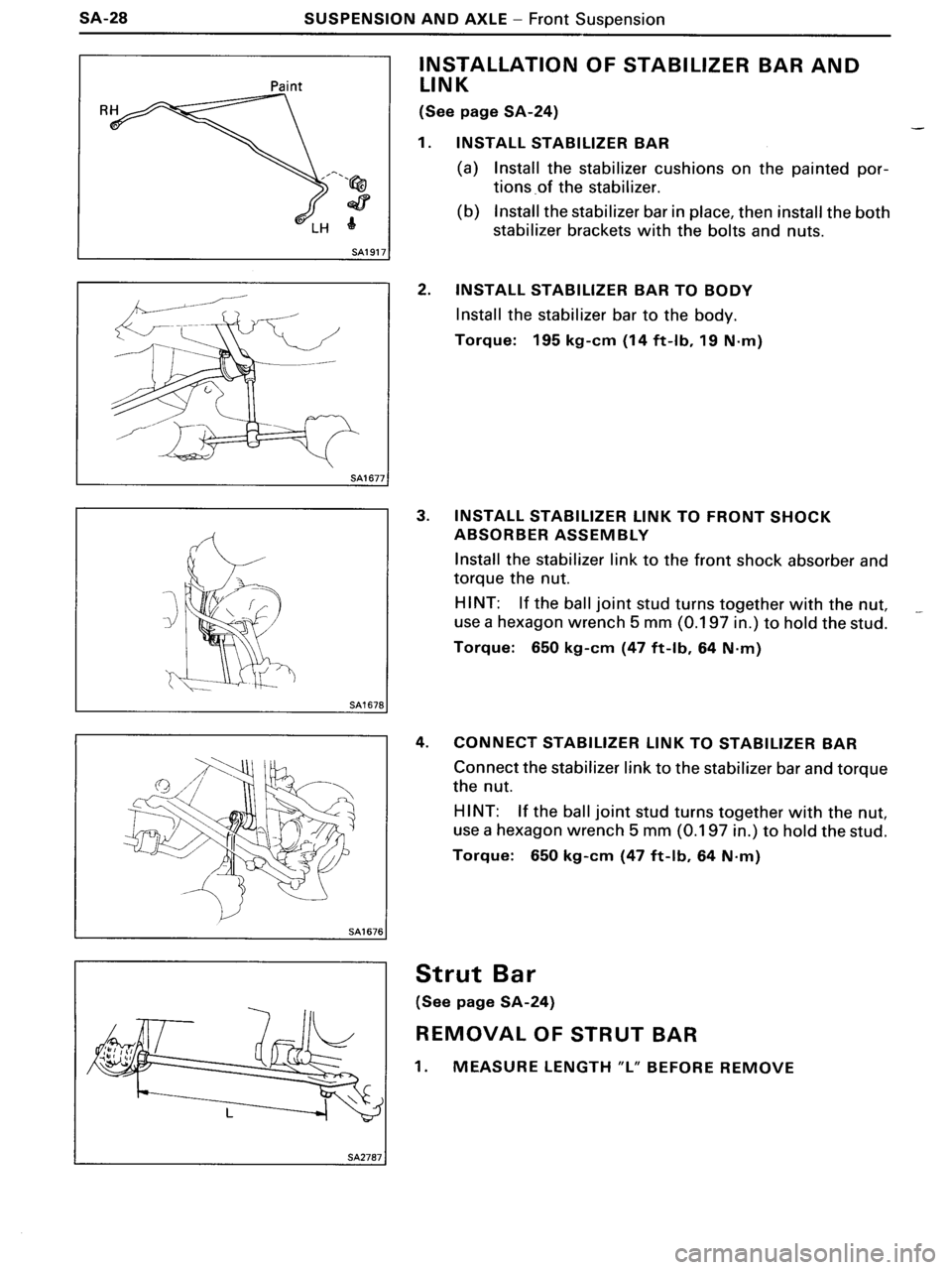 TOYOTA MR-2 1991  Factory Repair Manual 
