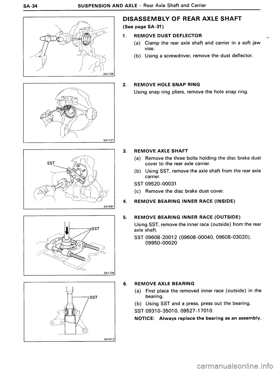 TOYOTA MR-2 1991  Factory Repair Manual 